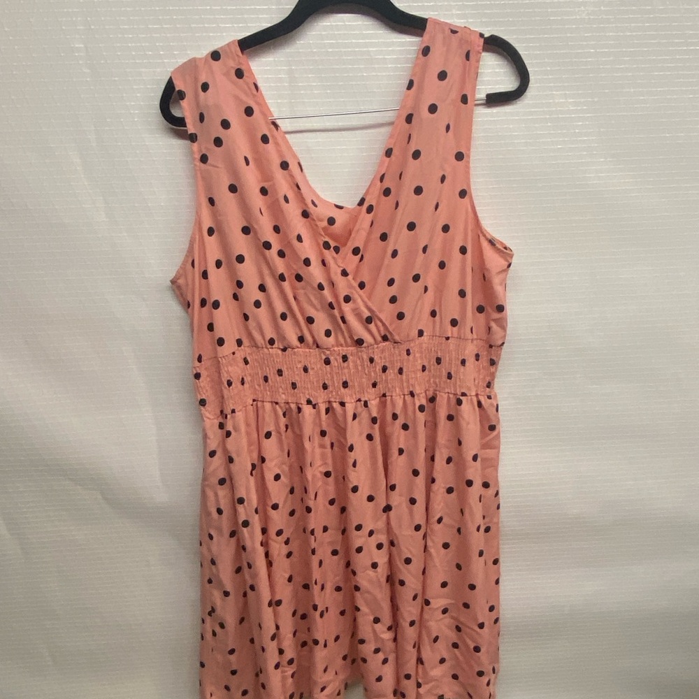 Pink Polka Dot Sleeveless Dress